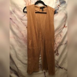 Faux suede sleeveless jacket